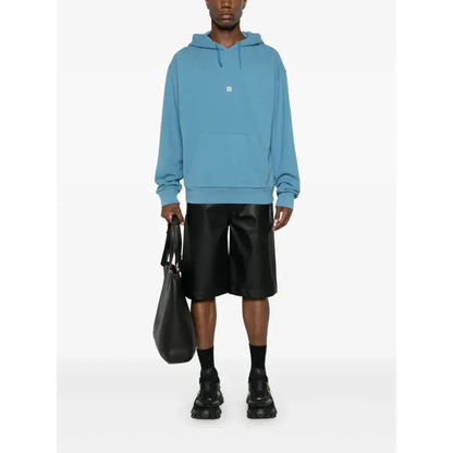 Givenchy 4G Logo Embroidered Hooded Sweatshirt Blue