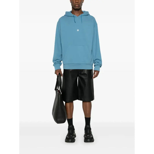 Givenchy 4G Logo Embroidered Hooded Sweatshirt Blue
