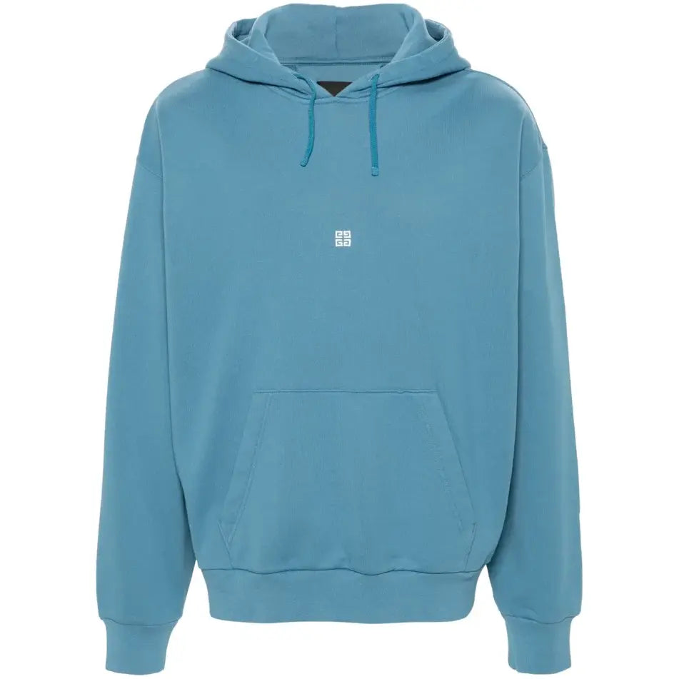 Givenchy 4G Logo Embroidered Hooded Sweatshirt Blue