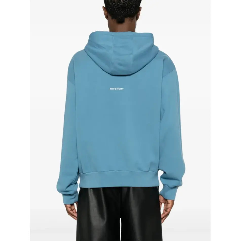 Givenchy 4G Logo Embroidered Hooded Sweatshirt Blue