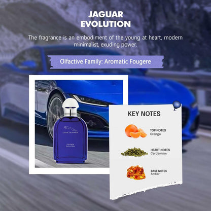 Jaguar Evolution perfume for men, 100 ml EDT Spray, Multi-colored