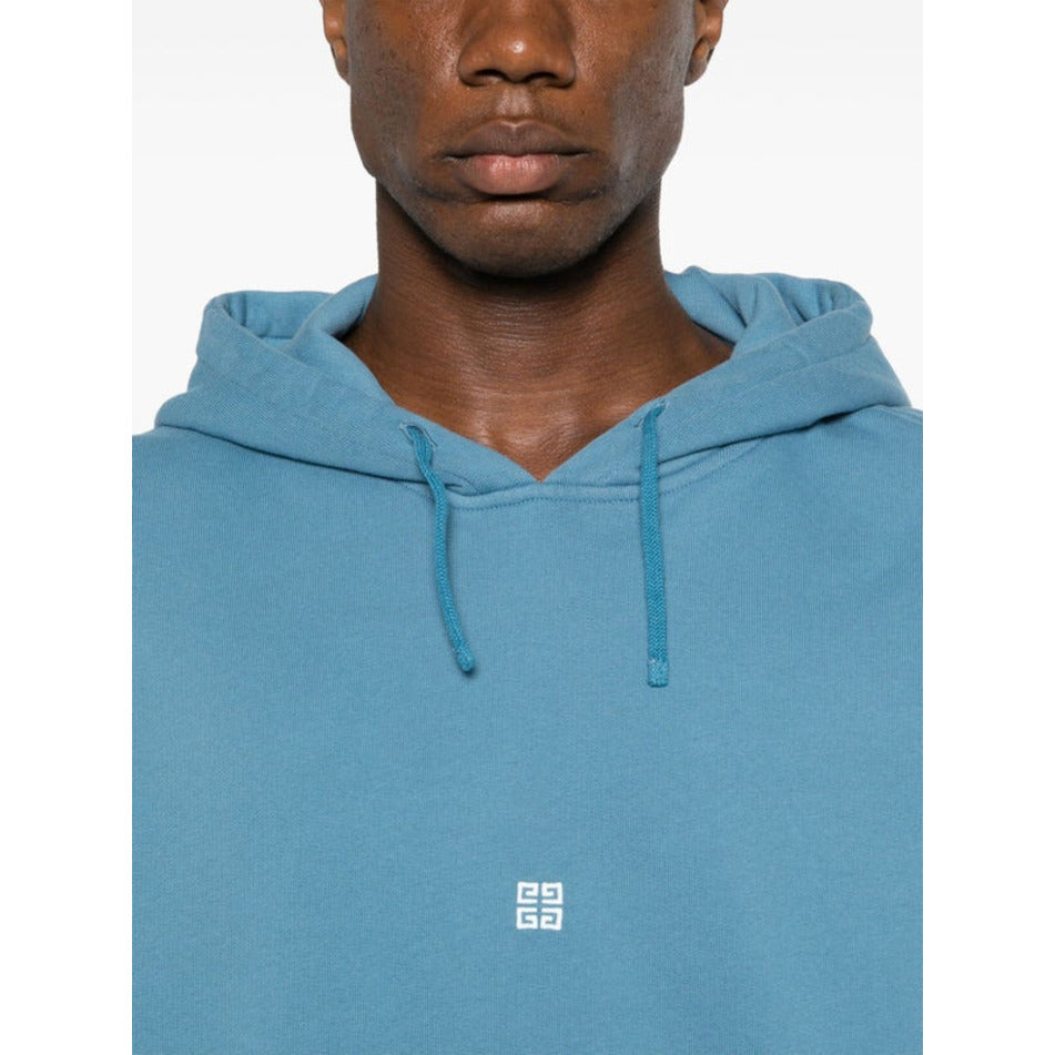 Givenchy 4G Logo Embroidered Hooded Sweatshirt Blue